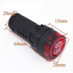 Buzzer AD16-22SM Red 12V AC/DC